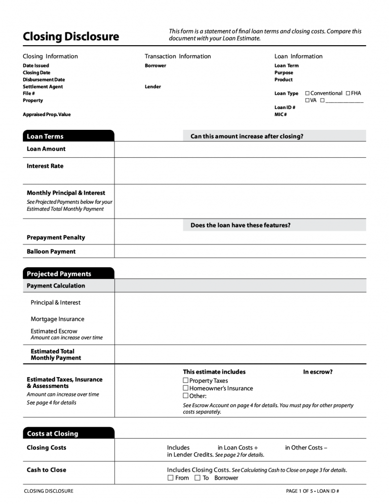 Closing Disclosure Refinance Professional